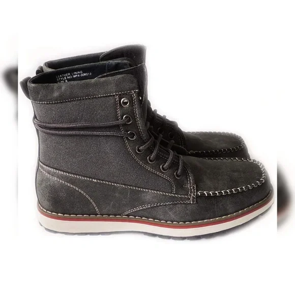 MILITARY COMBAT STYLE ANKLE BOOTS LEATHER LINED SH - Picture 2 of 5